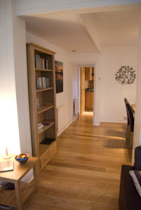 The dining and living area